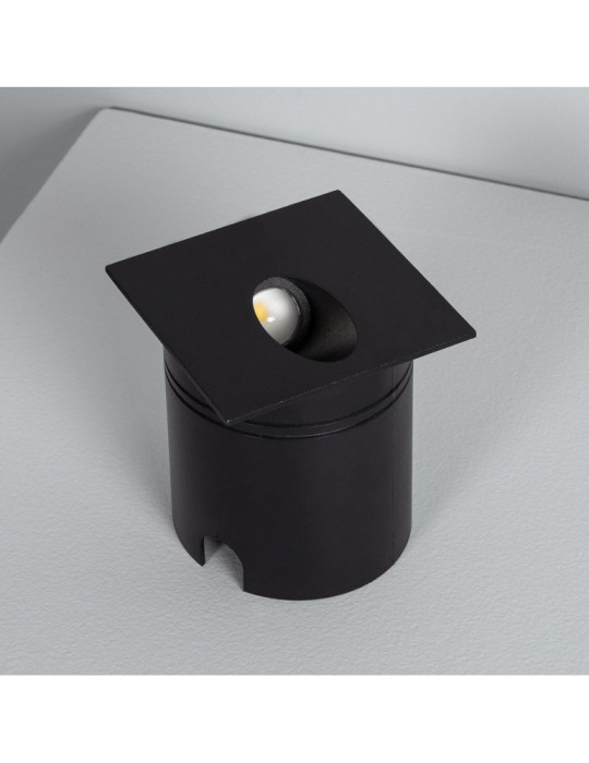 Balise Extérieure Murale LED Encastrable 3W Carrée Ellis Noire