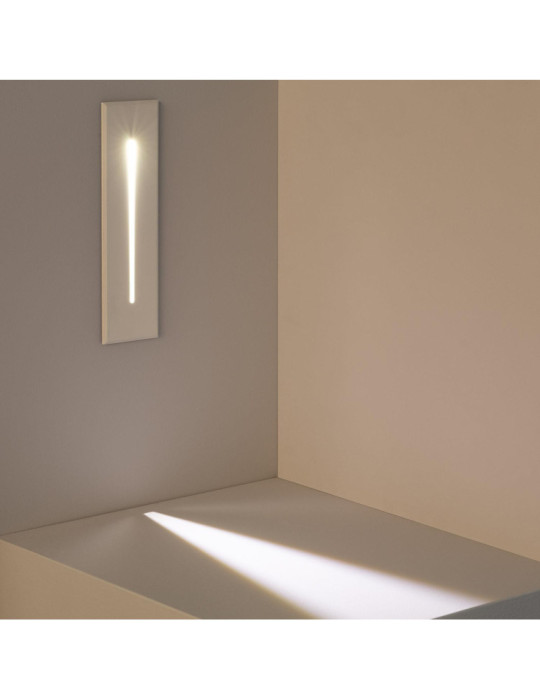 Balise LED Extérieure 3W Encastrable au Mur Rectangulaire Linéaire Wabi Blanche