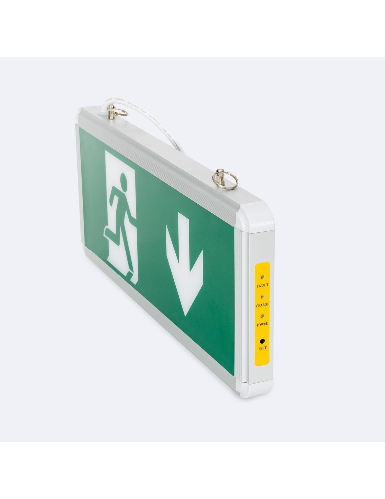 Éclairage de Secours LED Suspendu 60 lm Permanent avec Panneau Double Face