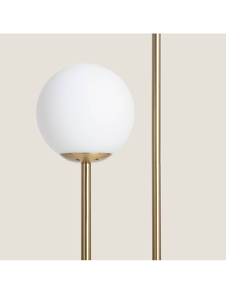 Lampadaire Métal et Verre Moonlight Brass 2 Spots