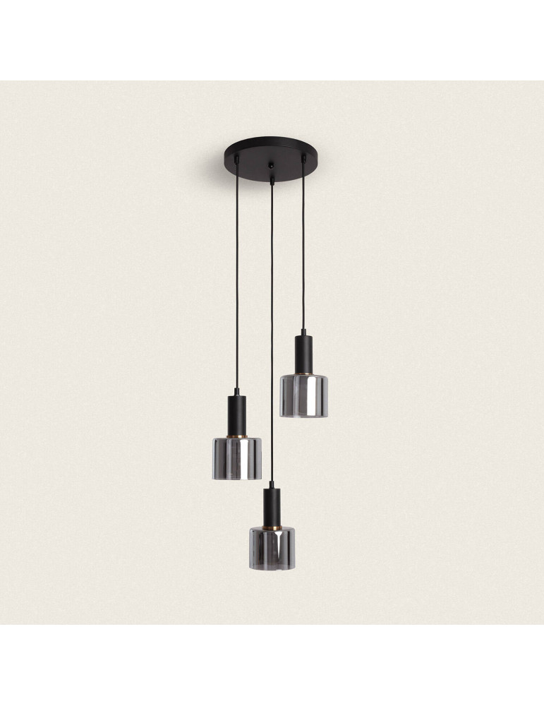 Suspension Métal et Verre Danae 3 Spots Suspension Métal et Verre Danae 3 Spots