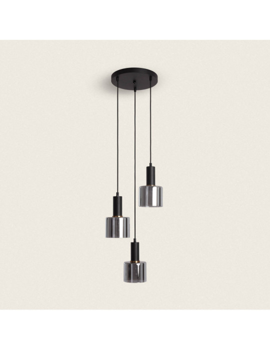 Suspension Métal et Verre Danae 3 Spots Suspension Métal et Verre Danae 3 Spots