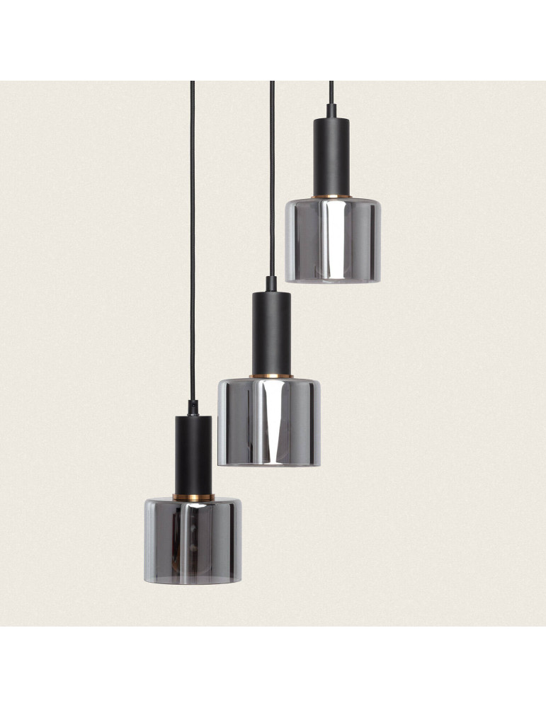 Suspension Métal et Verre Danae 3 Spots