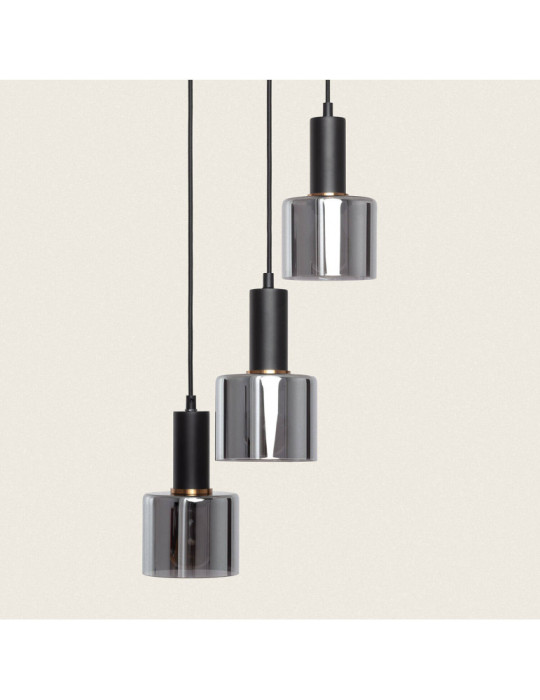 Suspension Métal et Verre Danae 3 Spots