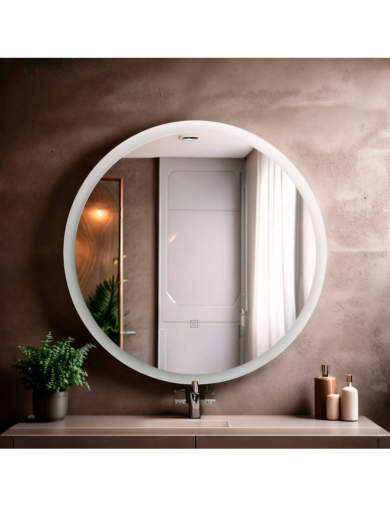Miroir Salle de Bain avec Éclairage LED Anti-buée Shala Ø60 cm