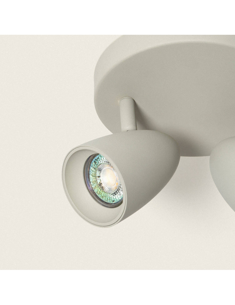 Plafonnier Rond Orientable Aluminium 2 Spots Adrien