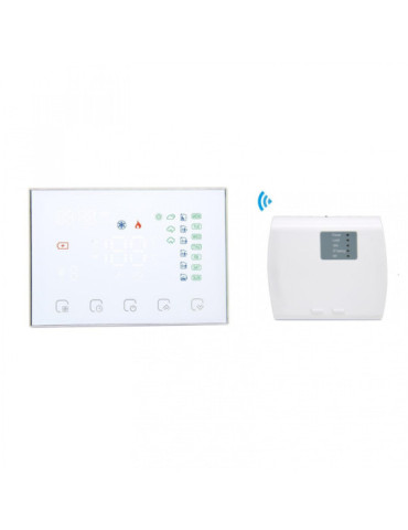 Thermostat WiFi Programmable Blanc Sans Fil pour Chauffage