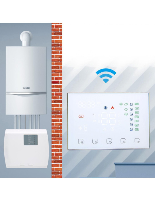 Thermostat WiFi Programmable Blanc Sans Fil pour Chauffage