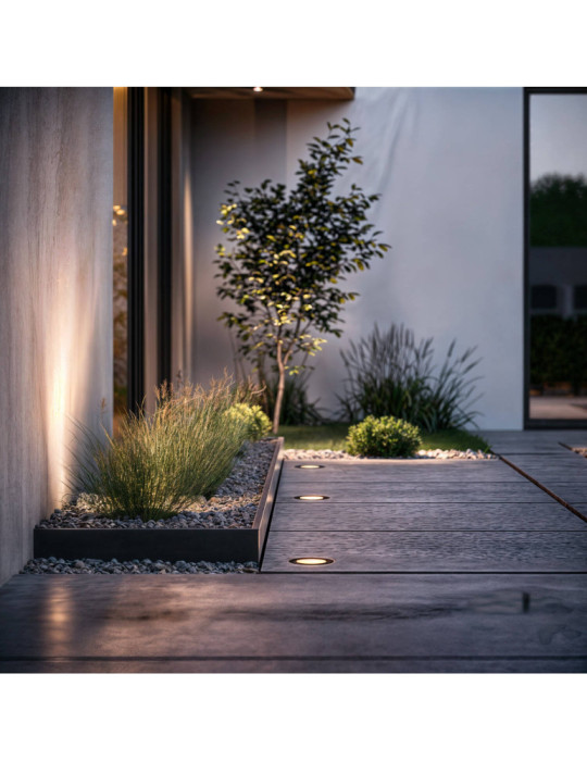 Spot Extérieur LED Encastrable au sol 12V DC Noir Tiziano