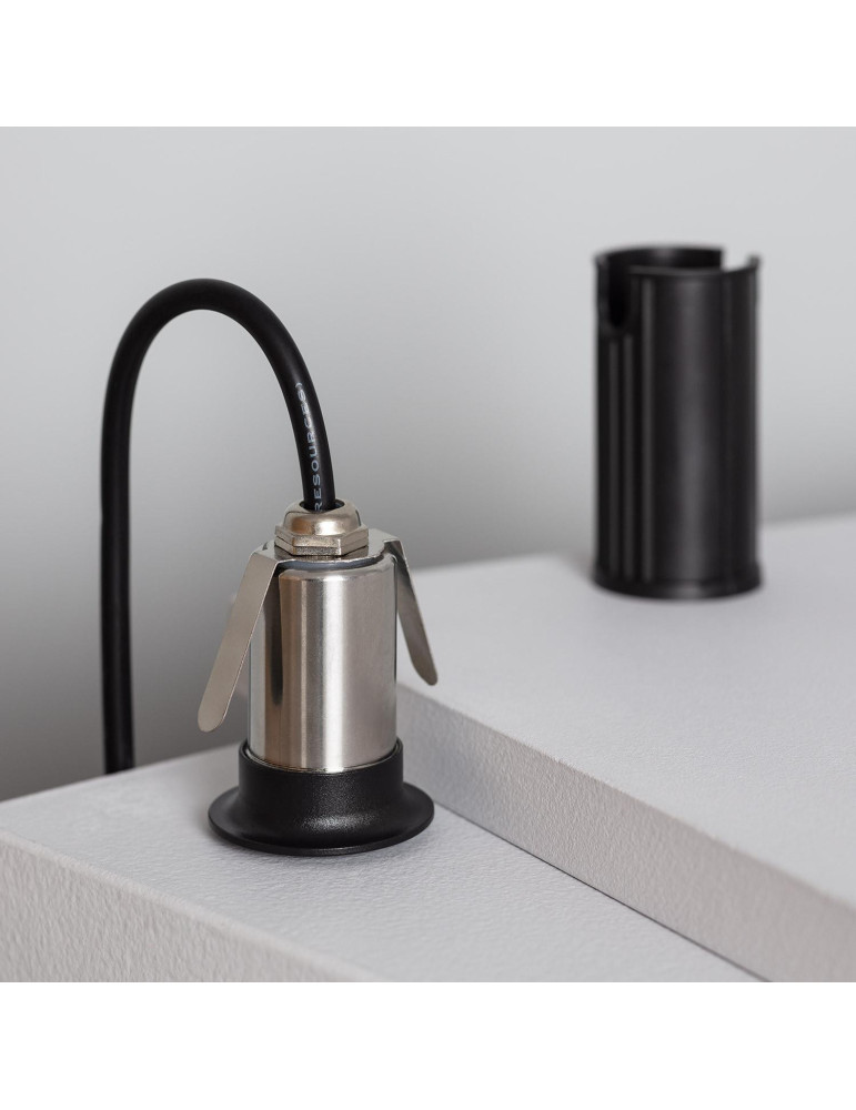 Spot Extérieur LED Encastrable au sol 12V DC Noir Tiziano