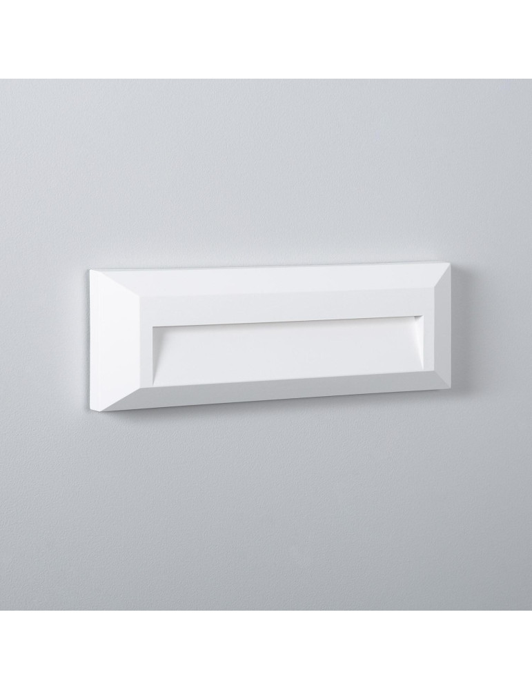 Balise LED Extérieure 2W En Saillie au Mur Rectangulaire Élide Blanche