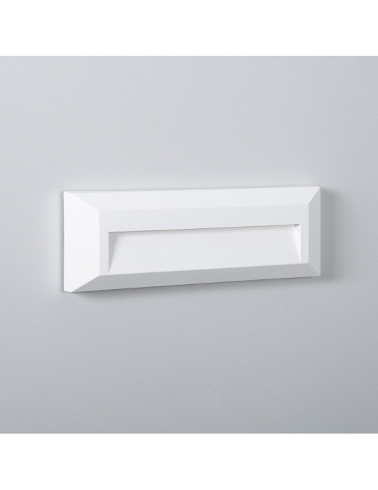 Balise LED Extérieure 2W En Saillie au Mur Rectangulaire Élide Blanche