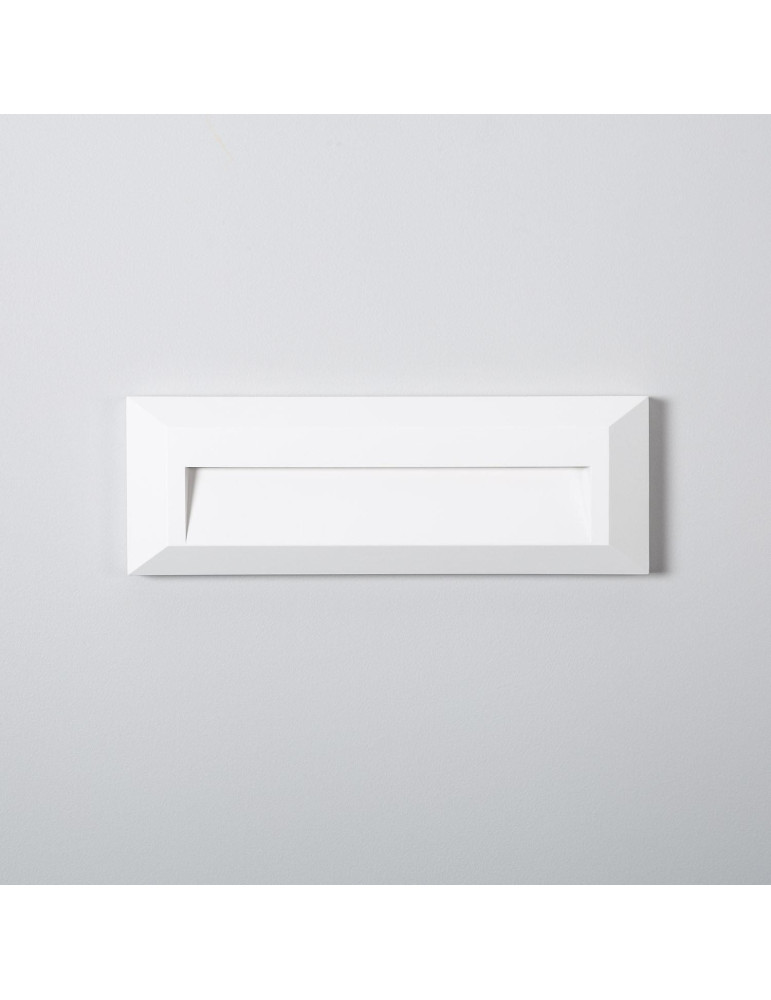 Balise LED Extérieure 2W En Saillie au Mur Rectangulaire Élide Blanche