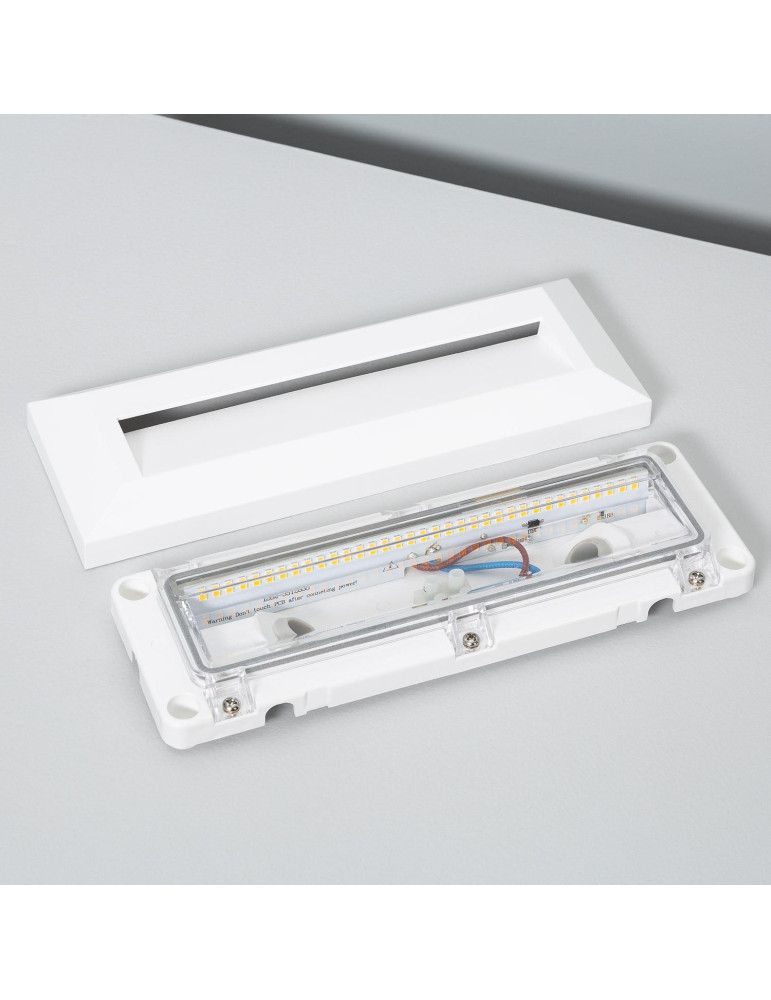 Balise LED Extérieure 2W En Saillie au Mur Rectangulaire Élide Blanche