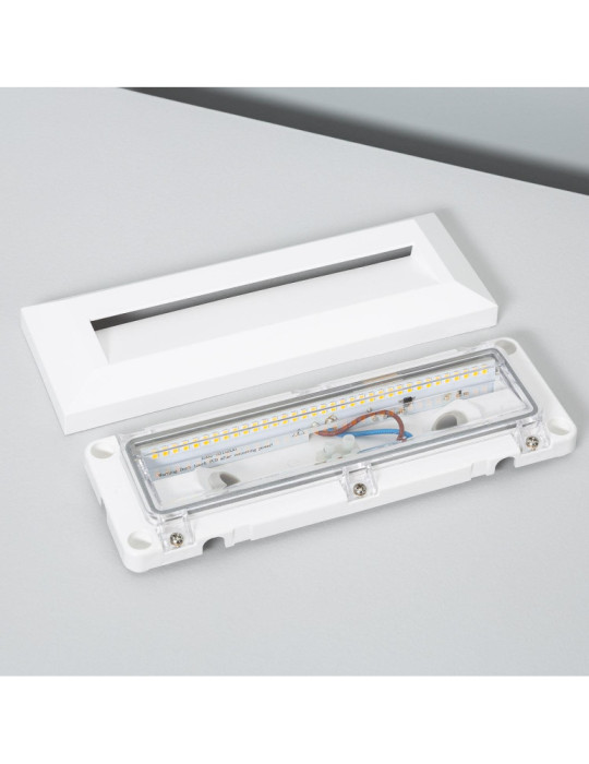 Balise LED Extérieure 2W En Saillie au Mur Rectangulaire Élide Blanche