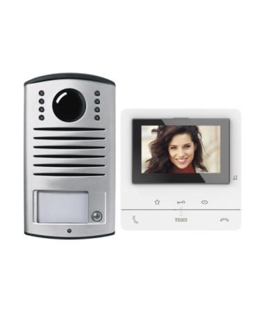 Kit Visiophone 1 Logement 2 Fils avec Panneau LINEA 2000 et Moniteur Mains Libres CLASSE 100 Basic TEGUI 379011