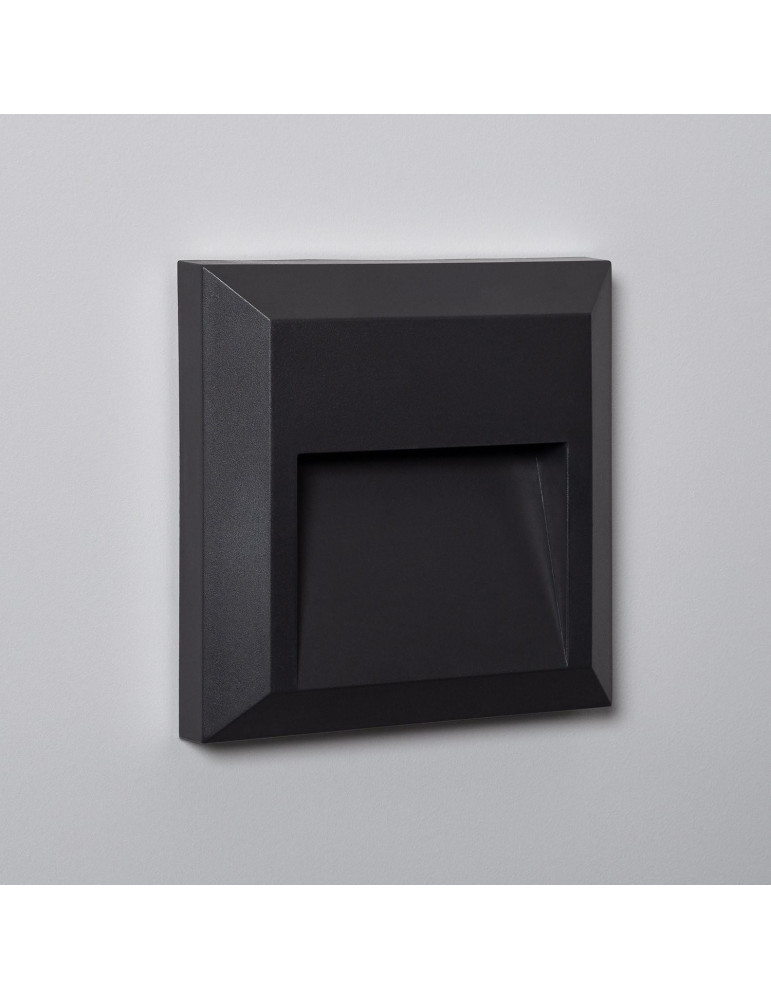 Balise LED Extérieure En Saillie au Mur Carrée Byron Noire