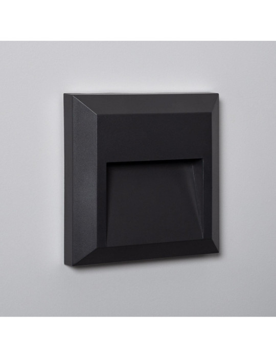 Balise LED Extérieure En Saillie au Mur Carrée Byron Noire