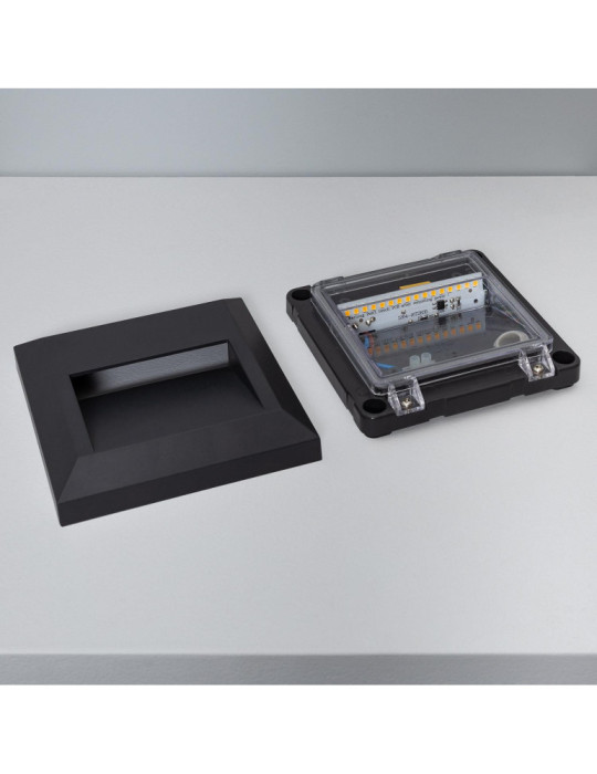 Balise LED Extérieure En Saillie au Mur Carrée Byron Noire