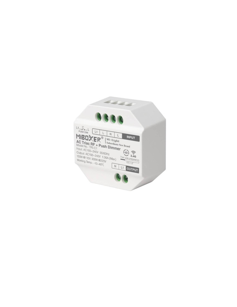 Variateur LED TRIAC Compatible avec Bouton Poussoir MiBoxer TRI-C1