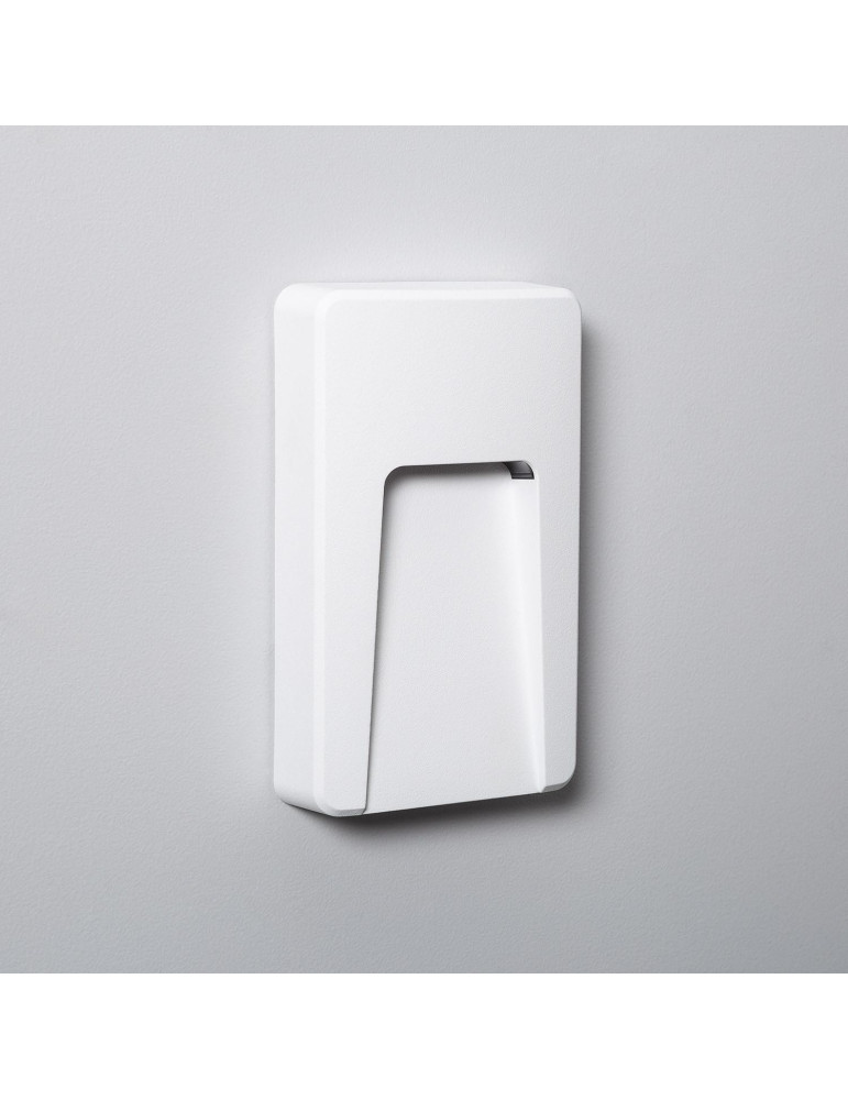 Balise LED Extérieure 3W En Saillie au Mur Rectangulaire Joy Blanche