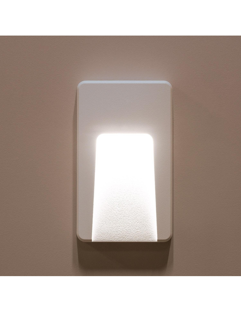 Balise LED Extérieure 3W En Saillie au Mur Rectangulaire Joy Blanche