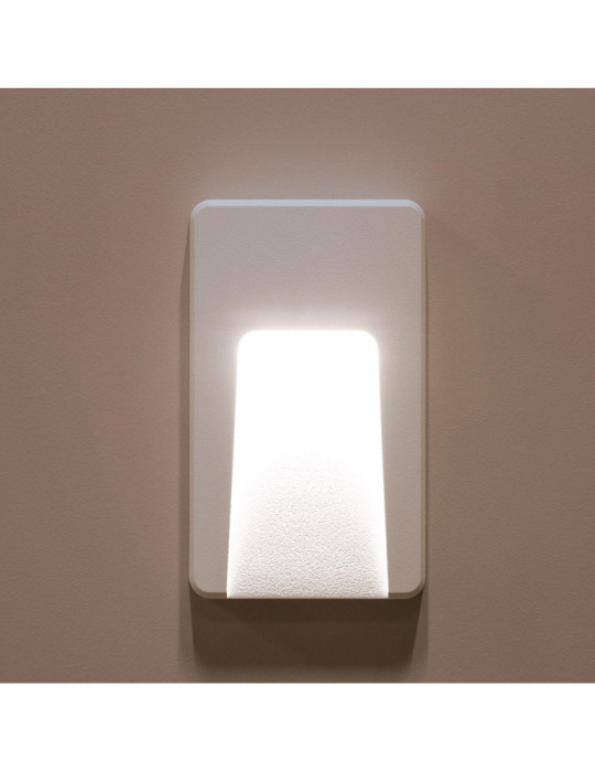 Balise LED Extérieure 3W En Saillie au Mur Rectangulaire Joy Blanche