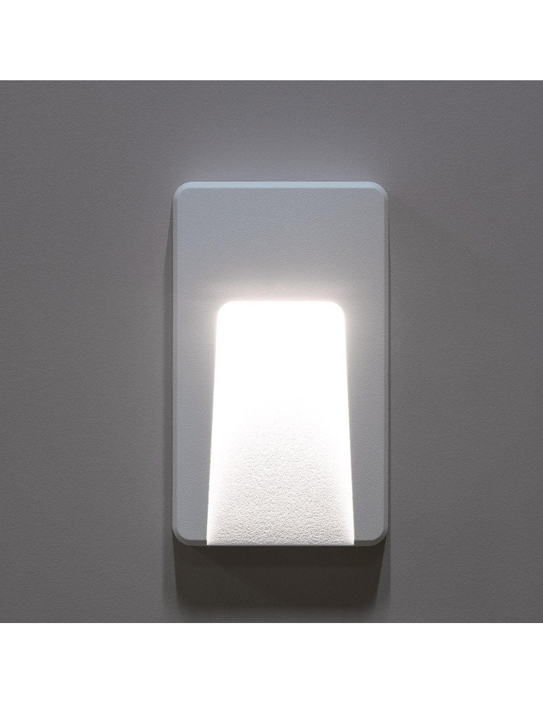 Balise LED Extérieure 3W En Saillie au Mur Rectangulaire Joy Blanche