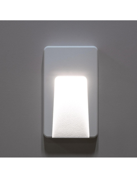 Balise LED Extérieure 3W En Saillie au Mur Rectangulaire Joy Blanche