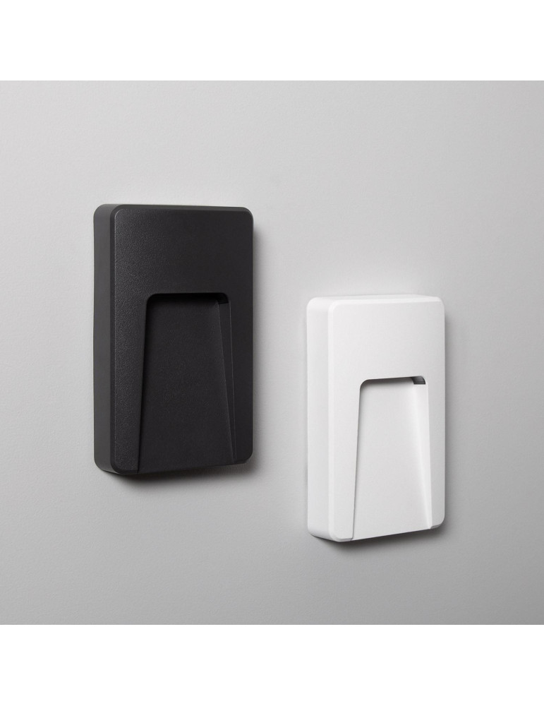 Balise LED Extérieure 3W En Saillie au Mur Rectangulaire Joy Blanche