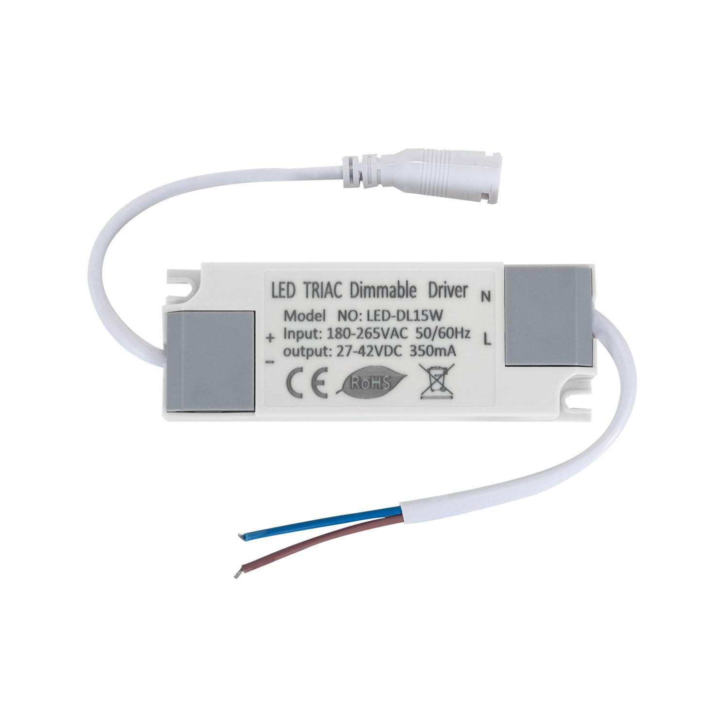 Driver Dimmable TRIAC 180-265V Sortie 27-42V DC 350mA 15W No Flicker Dimmable TRIAC