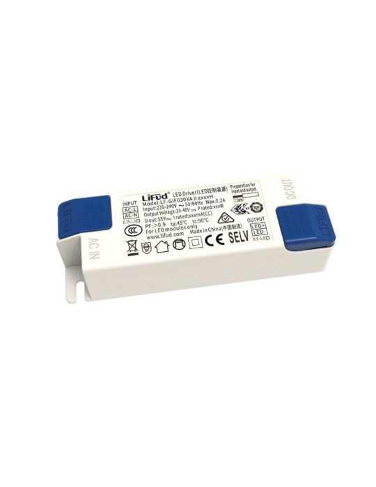 Driver LIFUD 220-240V Sortie 33-40V DC 800mA 32W No Flicker LF-GIF030YA Driver LIFUD 220-240V Sortie 33-40V DC 800mA 32W No Flicker LF-GIF030YA