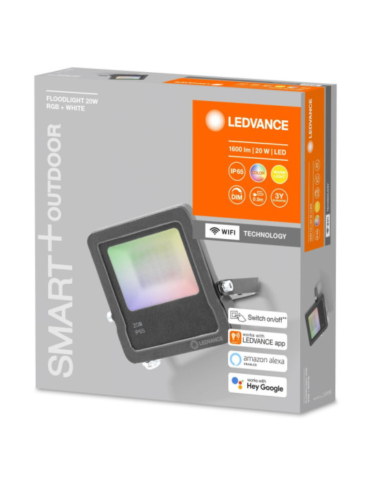 Projecteur LED 20W 63lm/W Smart+ WiFi RGBW IP65 LEDVANCE 4058075474628