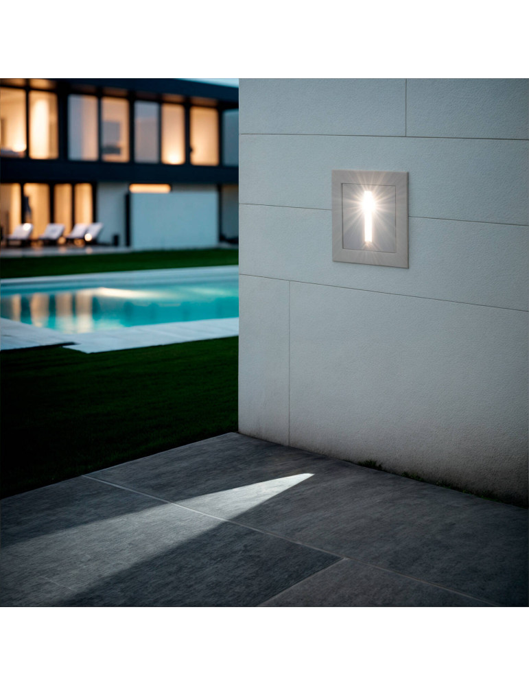 Balise LED Extérieure 3W Encastrable au Mur Linéaire Wabi Blanche