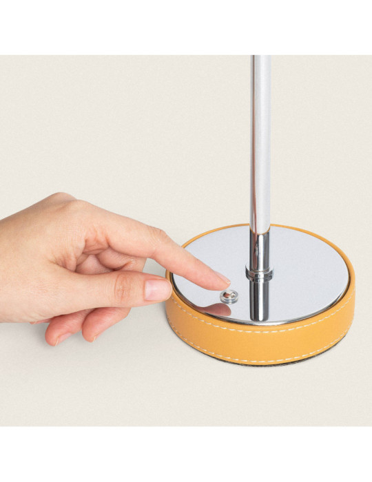 Lampe à Poser LED 3W Portable Cuir et Métal avec Batterie USB Rechargeable Limer