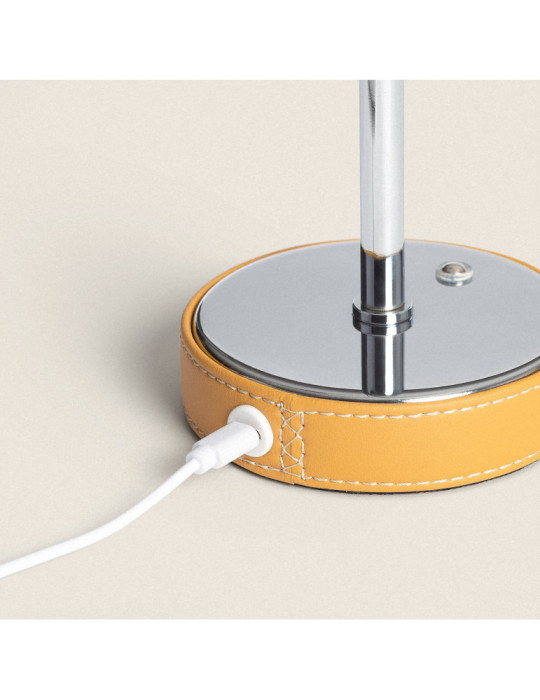 Lampe à Poser LED 3W Portable Cuir et Métal avec Batterie USB Rechargeable Limer