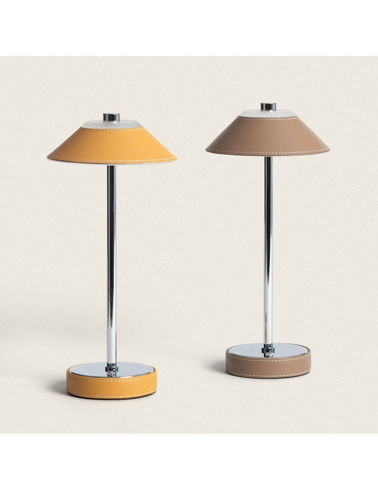 Lampe à Poser LED 3W Portable Cuir et Métal avec Batterie USB Rechargeable Limer