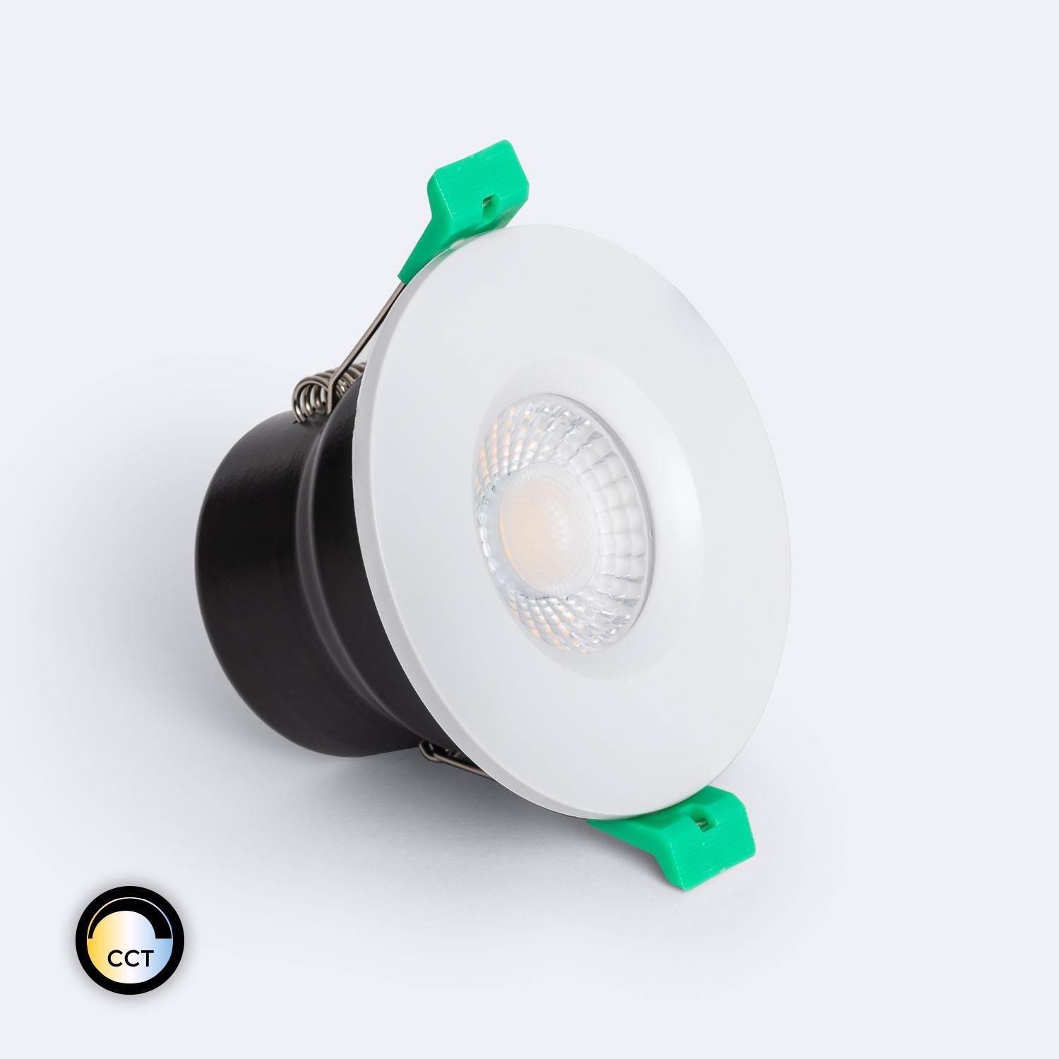 Spot Downlight Ignifuge LED 5-8W Rond Dimmable IP65 Coupe Ø 65mm Solid Design Sélectionnable (Neutre-Froid) Blanc