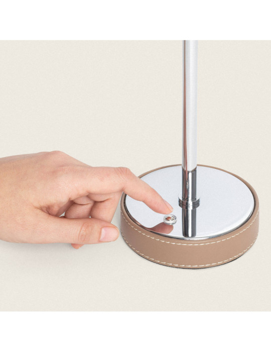 Lampe à Poser LED 3W Portable Cuir et Métal avec Batterie USB Rechargeable Limer