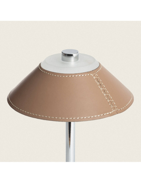 Lampe à Poser LED 3W Portable Cuir et Métal avec Batterie USB Rechargeable Limer