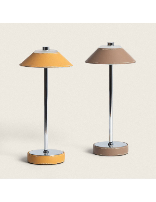 Lampe à Poser LED 3W Portable Cuir et Métal avec Batterie USB Rechargeable Limer