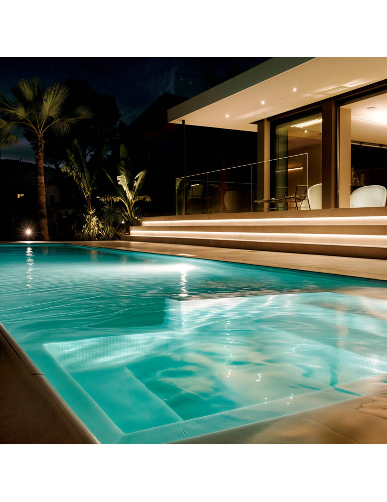 Spot LED Piscine en Saillie Inox RGBW Submersible 12V DC IP68 24W