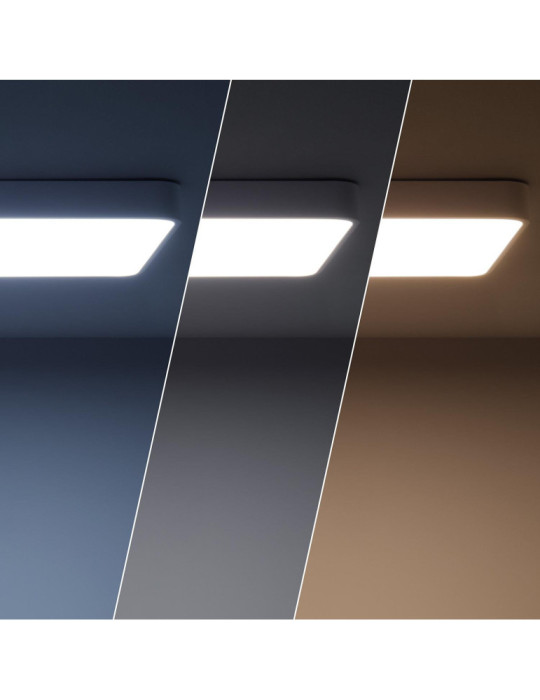 Plafonnier LED Rectangulaire Métal 40W CCT Sélectionnable Hidria 600x400 mm