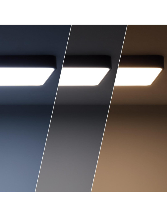 Plafonnier LED Rectangulaire Métal 40W CCT Sélectionnable Hidria 600x400 mm