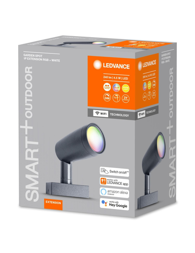 Applique LED Extérieure RGBW 4.5W Smart+ WiFi Jardin 1 Spot Extension IP65 LEDVANCE 4058075478398