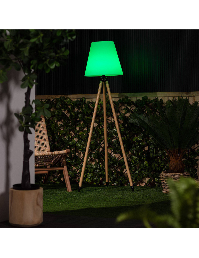 Lampadaire LED Extérieur Solaire Métal RGB Kefre avec Batterie USB Rechargeable