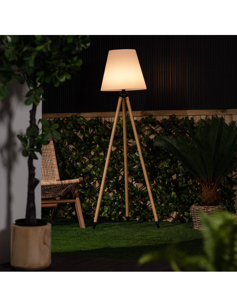 Lampadaire LED Extérieur Solaire Métal RGB Kefre avec Batterie USB Rechargeable