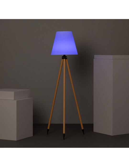 Lampadaire LED Extérieur Solaire Métal RGB Kefre avec Batterie USB Rechargeable