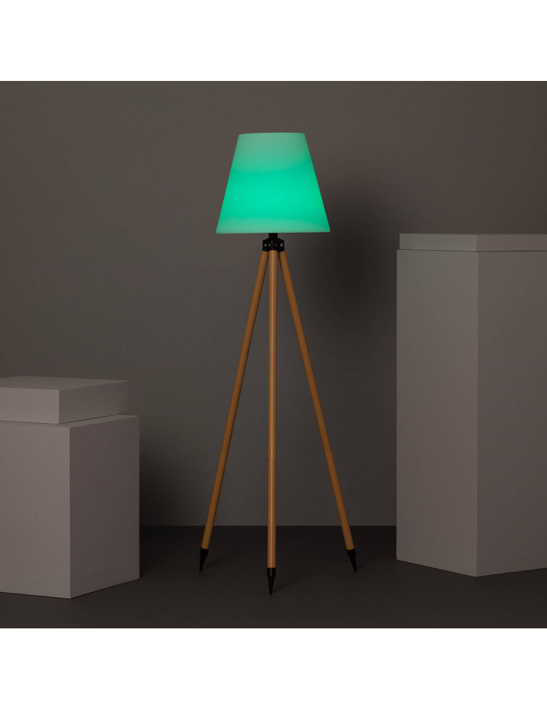 Lampadaire LED Extérieur Solaire Métal RGB Kefre avec Batterie USB Rechargeable