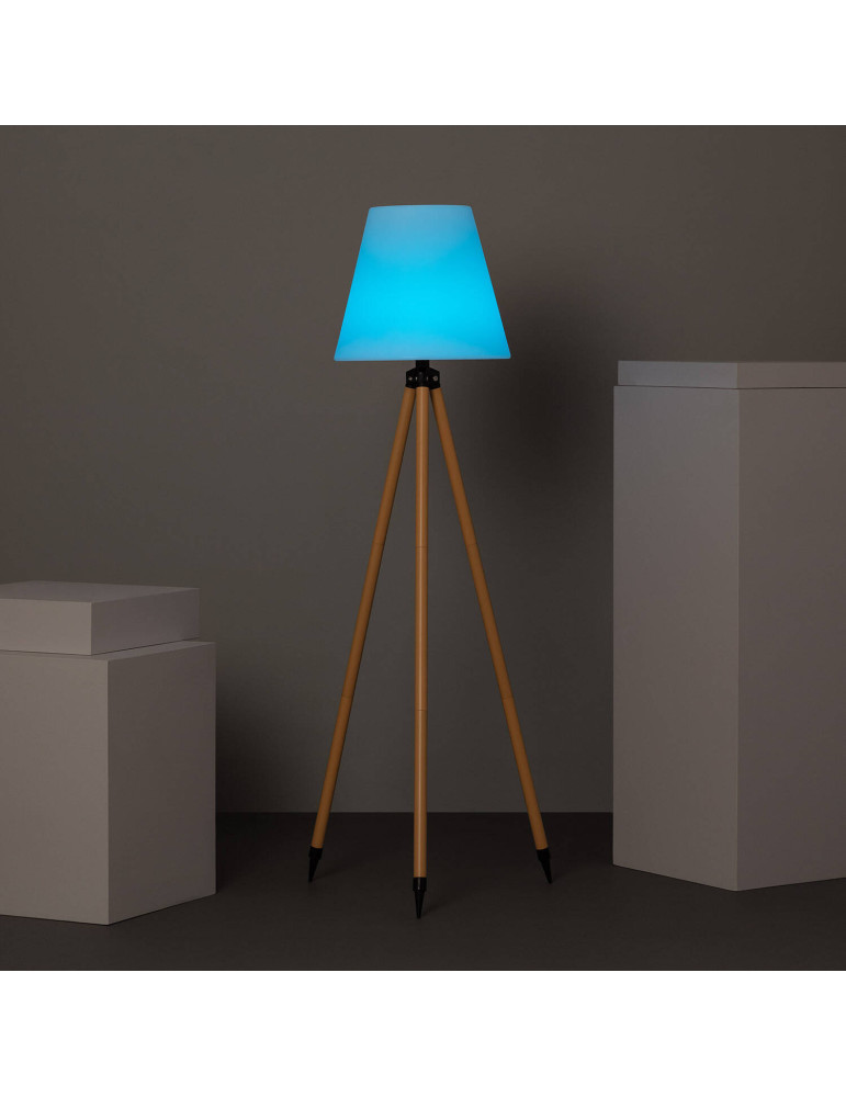 Lampadaire LED Extérieur Solaire Métal RGB Kefre avec Batterie USB Rechargeable